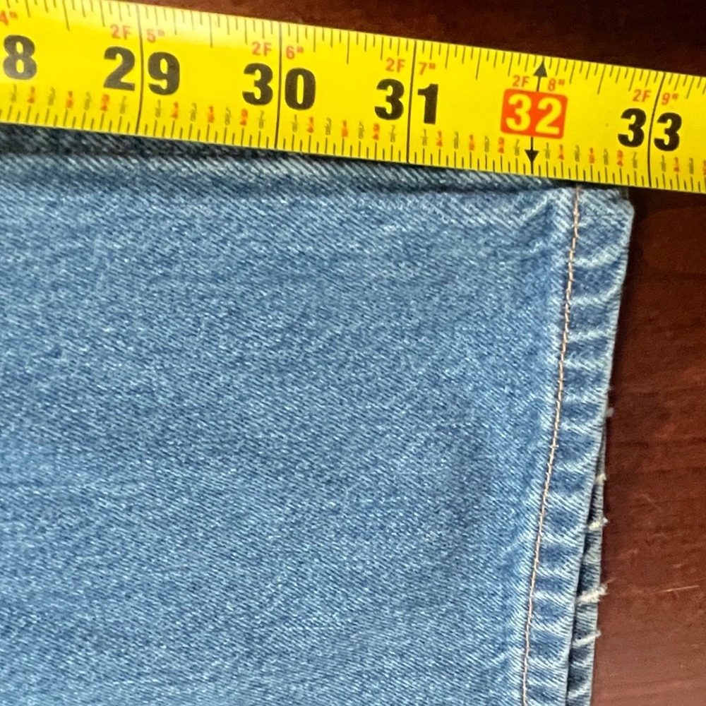 Eddie Bauer Mens Jeans 42x34 Meas 41x33 Medium Wash Straight Button Fly EUC - Picture 12 of 13